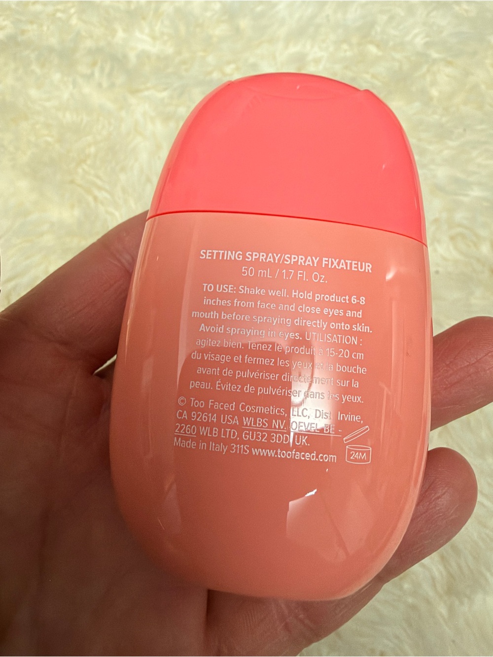 Too Faced Peach Mist Hydrating Setting Spray in a 1.7 oz (50 mL) size - Picture 4 of 5